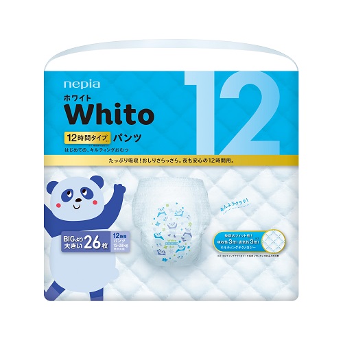 王子ネピア ネピア Whito おむつ パンツBigより大 12時間タイプ 26枚入 (箱JAN 4901121597751) (6) 30*52*46-7.7